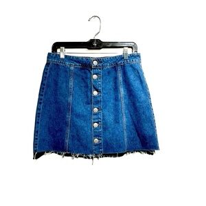 NWOT Aero Womens Blue Denim High Rise Button Up Front Size 8